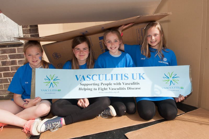 School friends have fun at the sleepover, which helped raise funds for Vasculitis UK