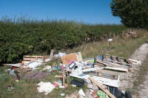 Sandy Lane, Harpham Road, Kilham, fly tipping